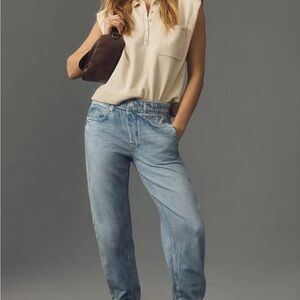 rag & bone Miramar Mid-Rise Denim-Knit Jogger Pants large